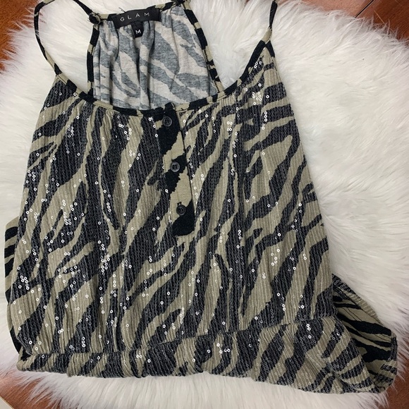 5/$35 💥 GLAM SEQUIN ZEBRA TANK - Picture 6 of 6